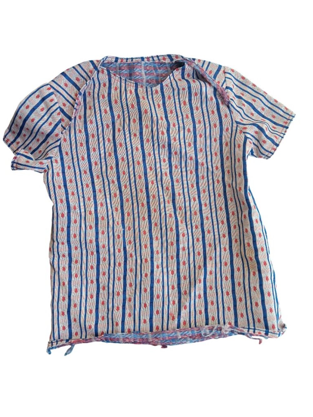 True Vintage Girls 4T 1970's Knit Hippy T-shirt Nylon Slick Handmade By Granny